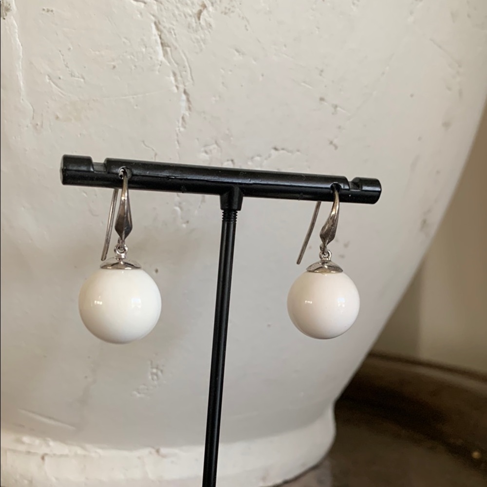 Elegant White stone SS 925  Drop Earrings